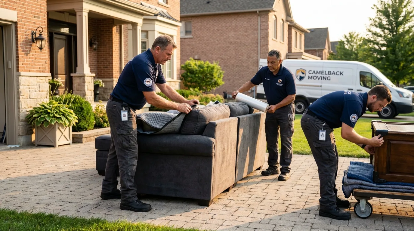 Large estate moving crew wrapping furniture in Cannelton, IN